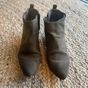 Olive green ankle boots